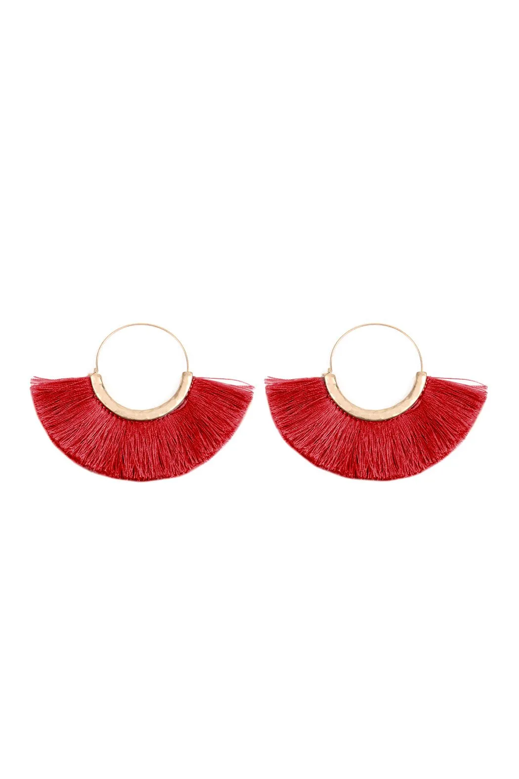 Fan Tassel Hoop Earring