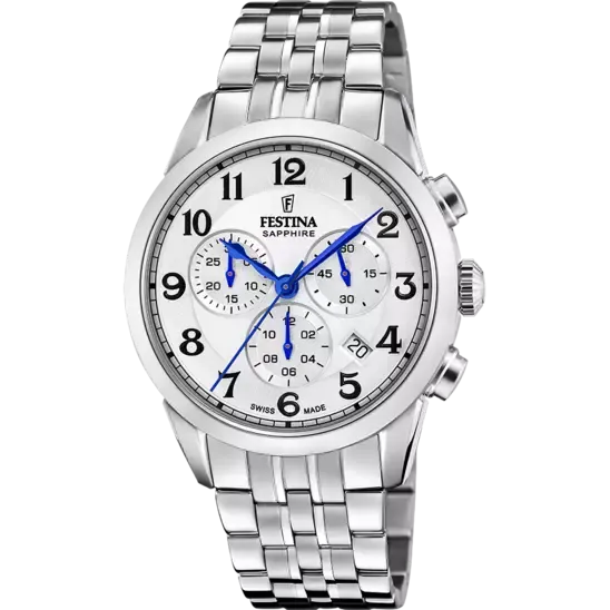 Festina Swiss Made White Dial Stainless Steel Bracelet Men's Watch F20040/1