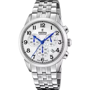 Festina Swiss Made White Dial Stainless Steel Bracelet Men's Watch F20040/1