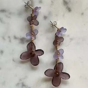 Fused Glass Hydrangea Earrings