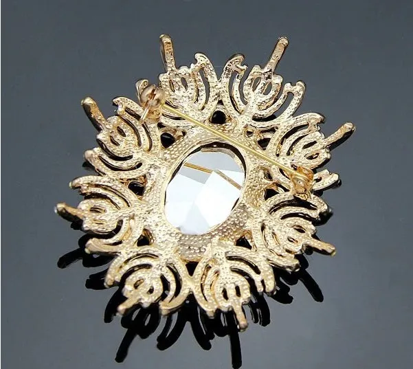 Garden of Beauty Large Crystal Encrusted Brooch Sweater Pin