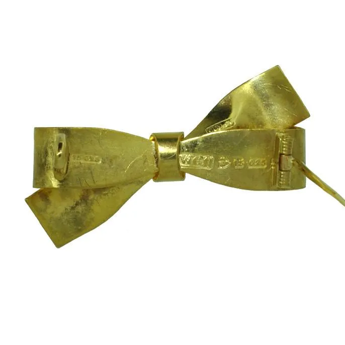 Gold Bow Brooch