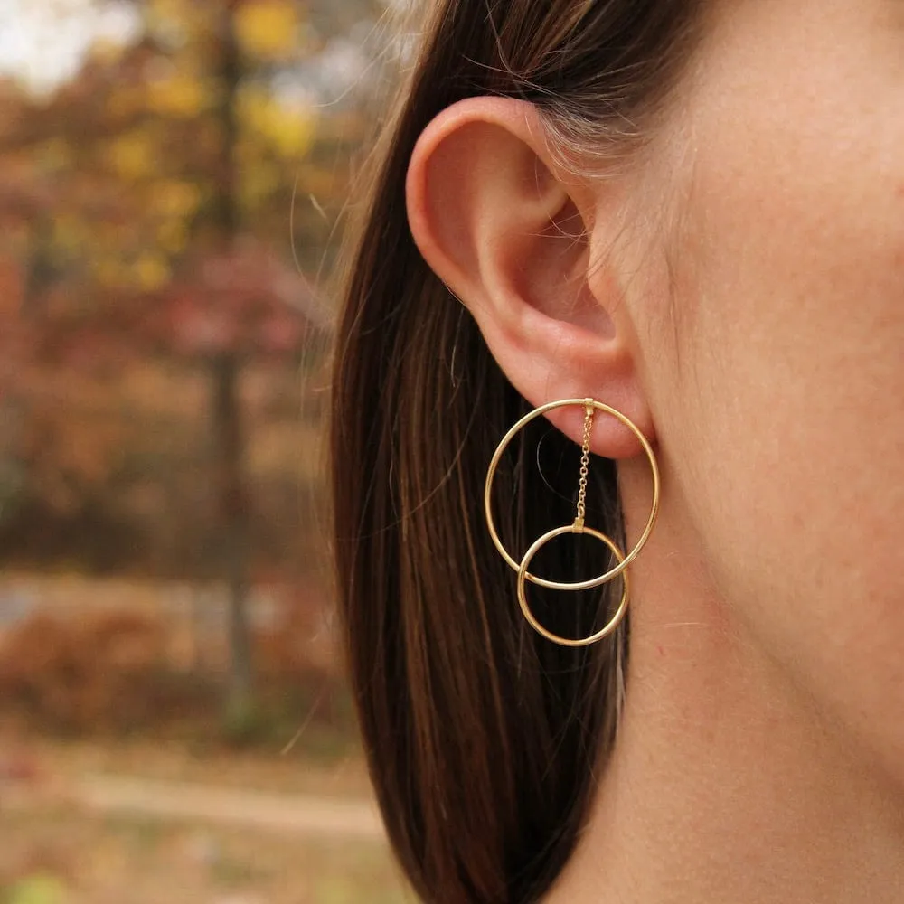 Gold Modern Front Hoop Earrings