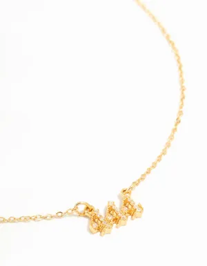 Gold Plated Cubic Zirconia 444 Angel Number Necklace