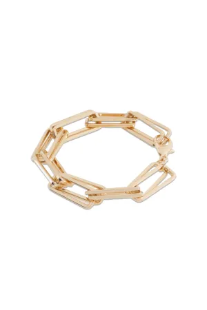 Gold Tone Square Link Bracelet