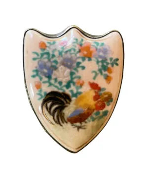 Hand Painted Shield Brooch