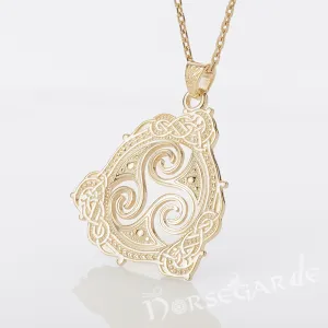 Handcrafted Celtic Triskelion Pendant - Gold