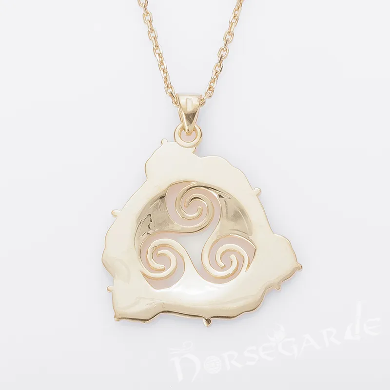 Handcrafted Celtic Triskelion Pendant - Gold