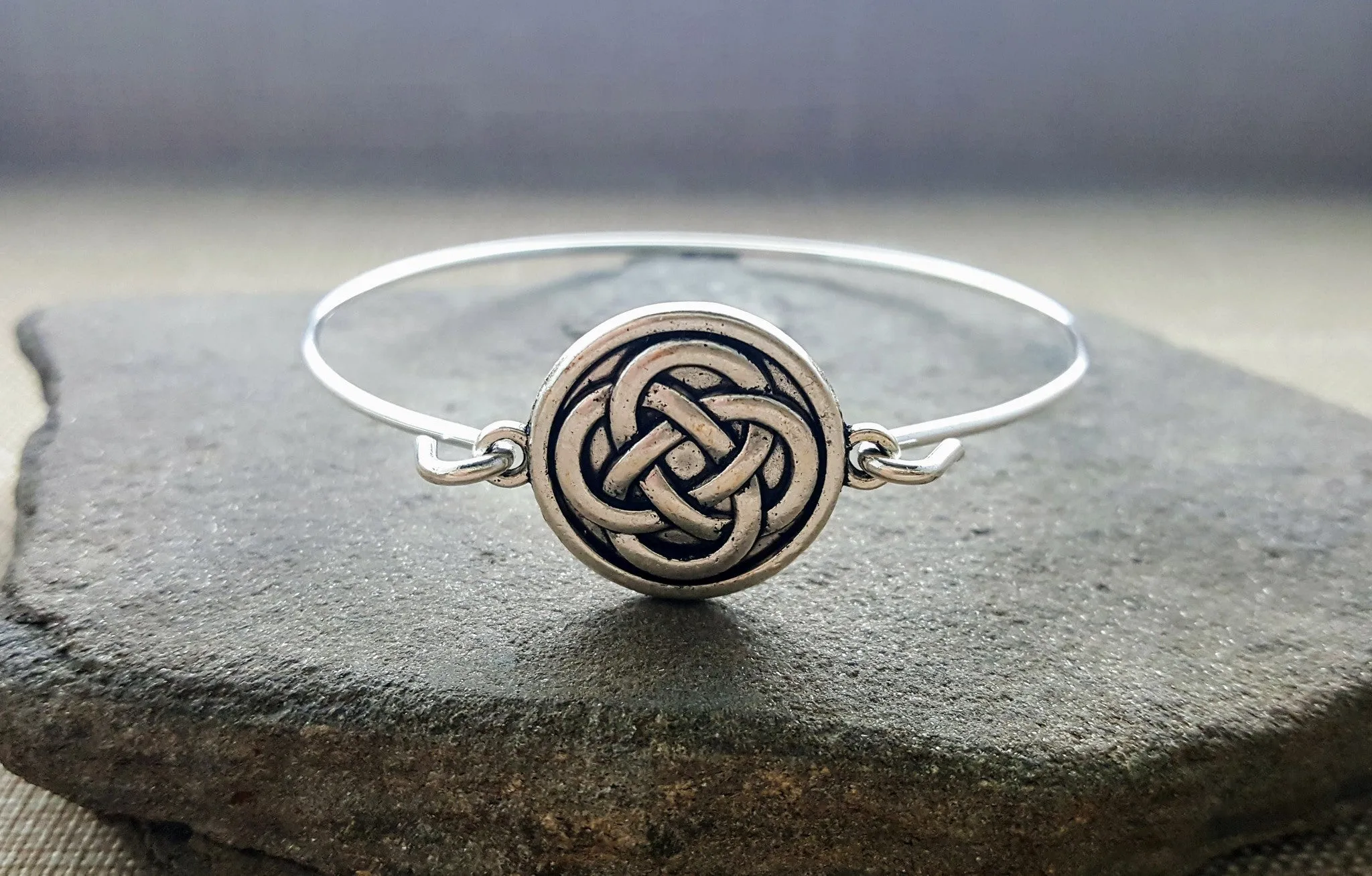 Handmade Silver Celtic Knot Bangle Bracelet