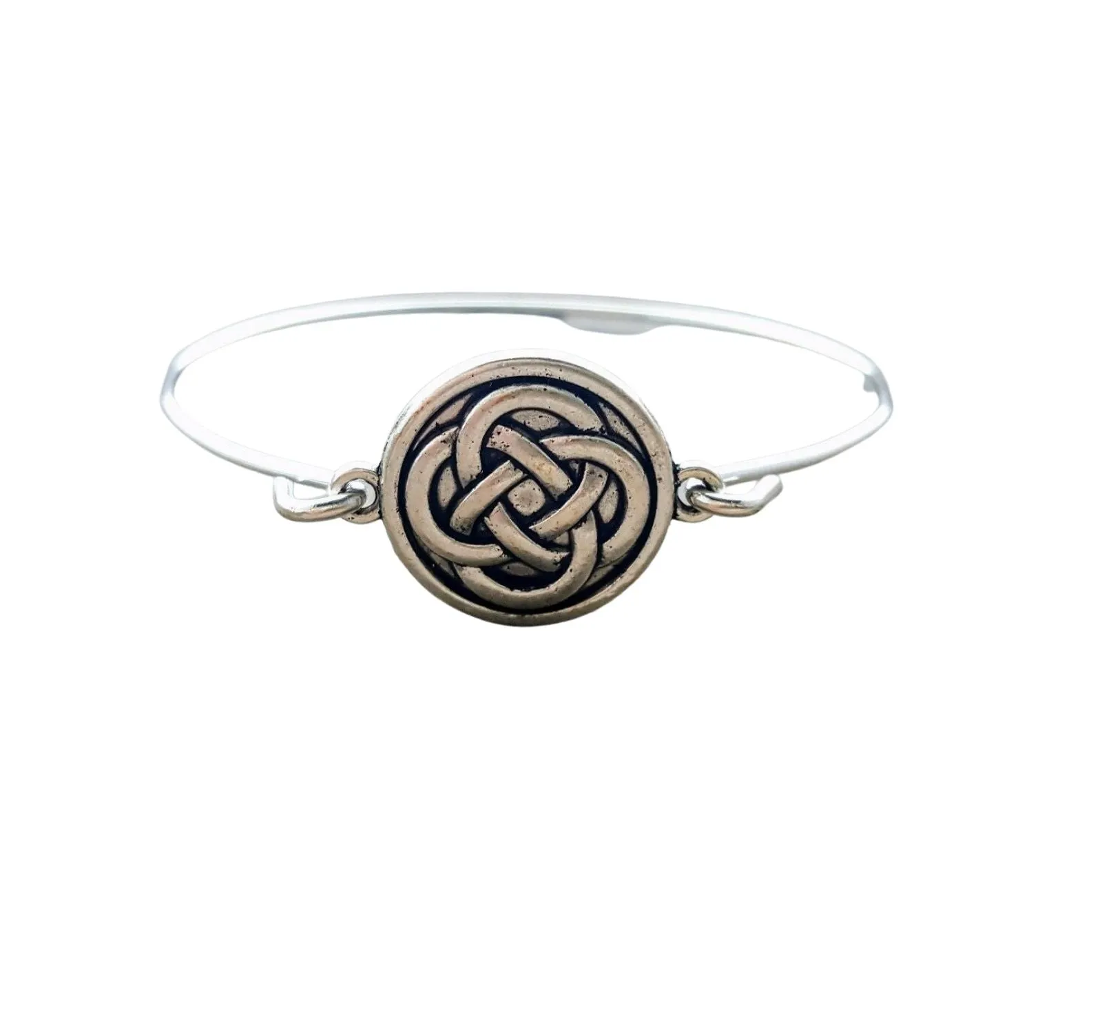 Handmade Silver Celtic Knot Bangle Bracelet