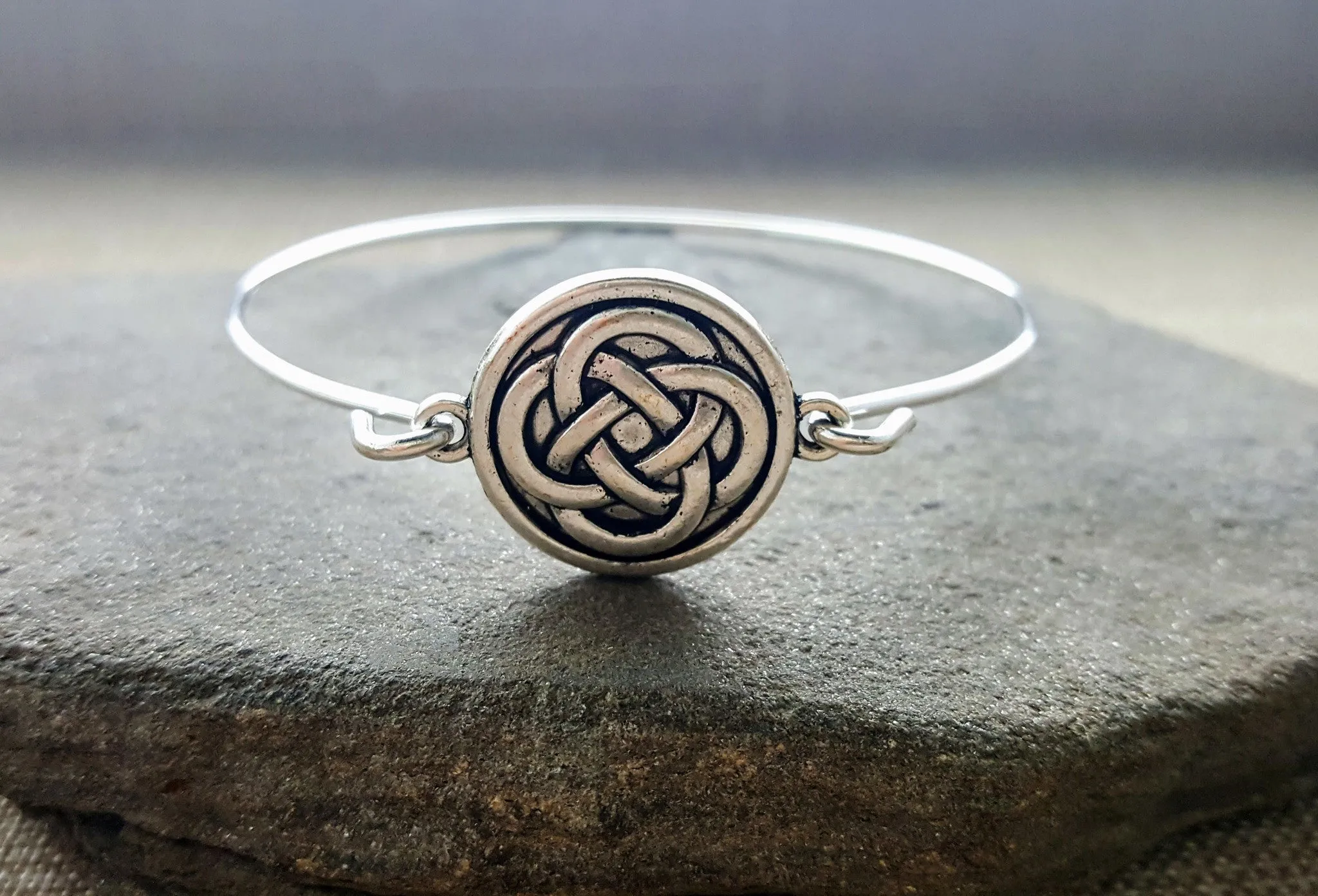 Handmade Silver Celtic Knot Bangle Bracelet