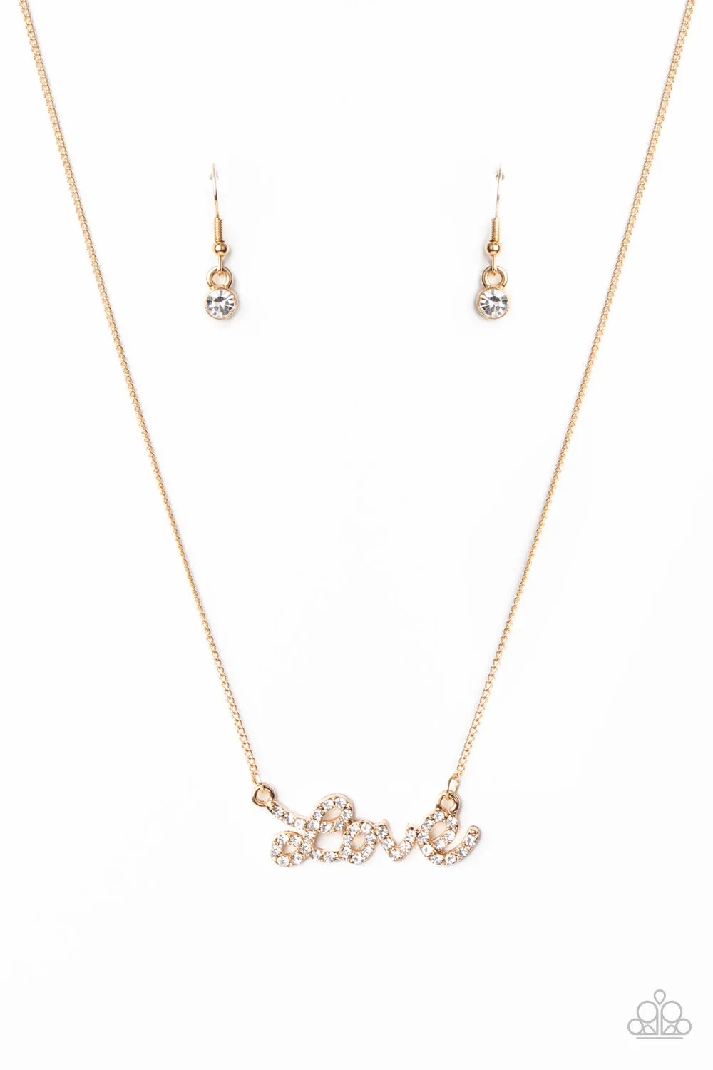 Head Over Heels In Love - Gold Paparazzi Necklace