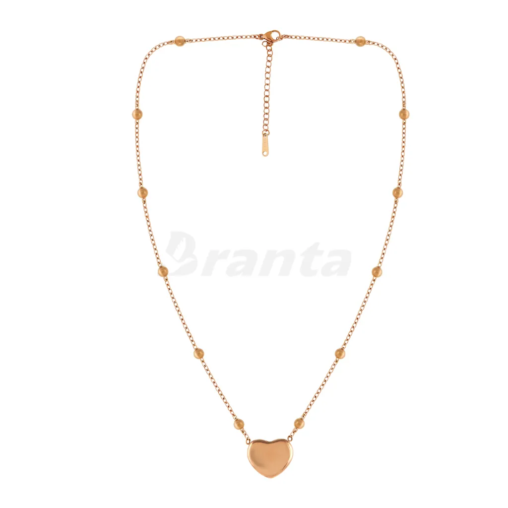 Heart Rose Gold-Tone Stainless Steel Necklace