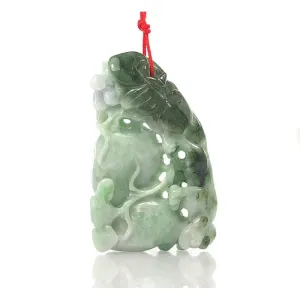 Jade Mystical Healing Gourd With Lingzhi , The Sacred Fungus of Immortality XLarge