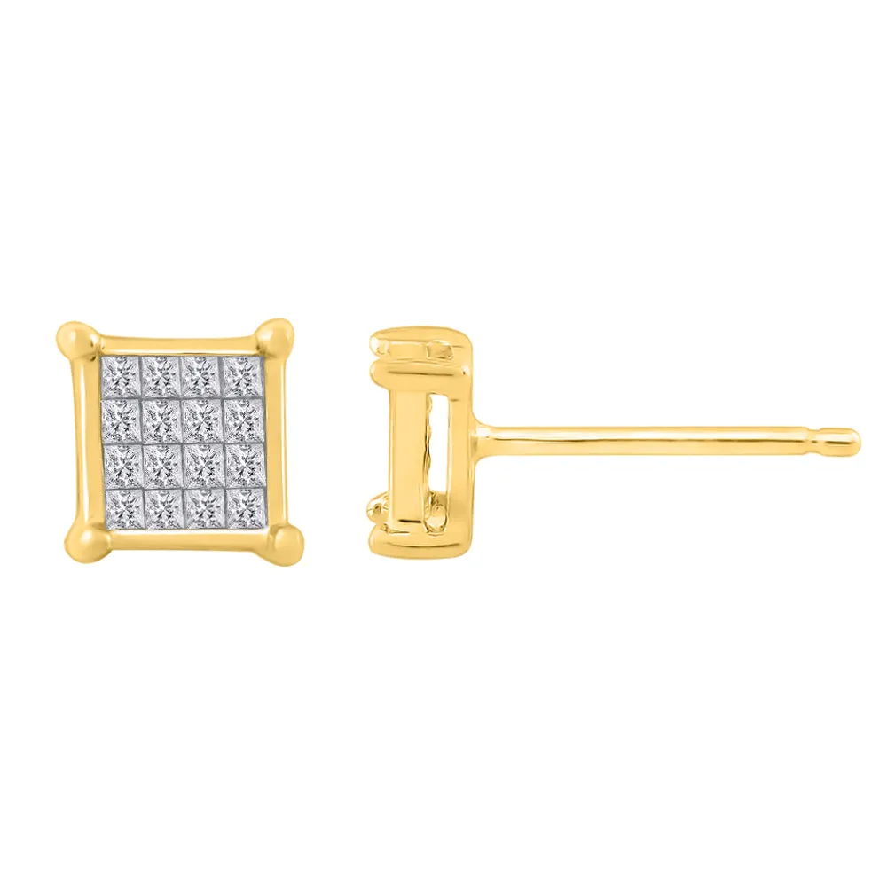 KATARINA Princess Cut Diamond Fashion Earrings (1/5 cttw)