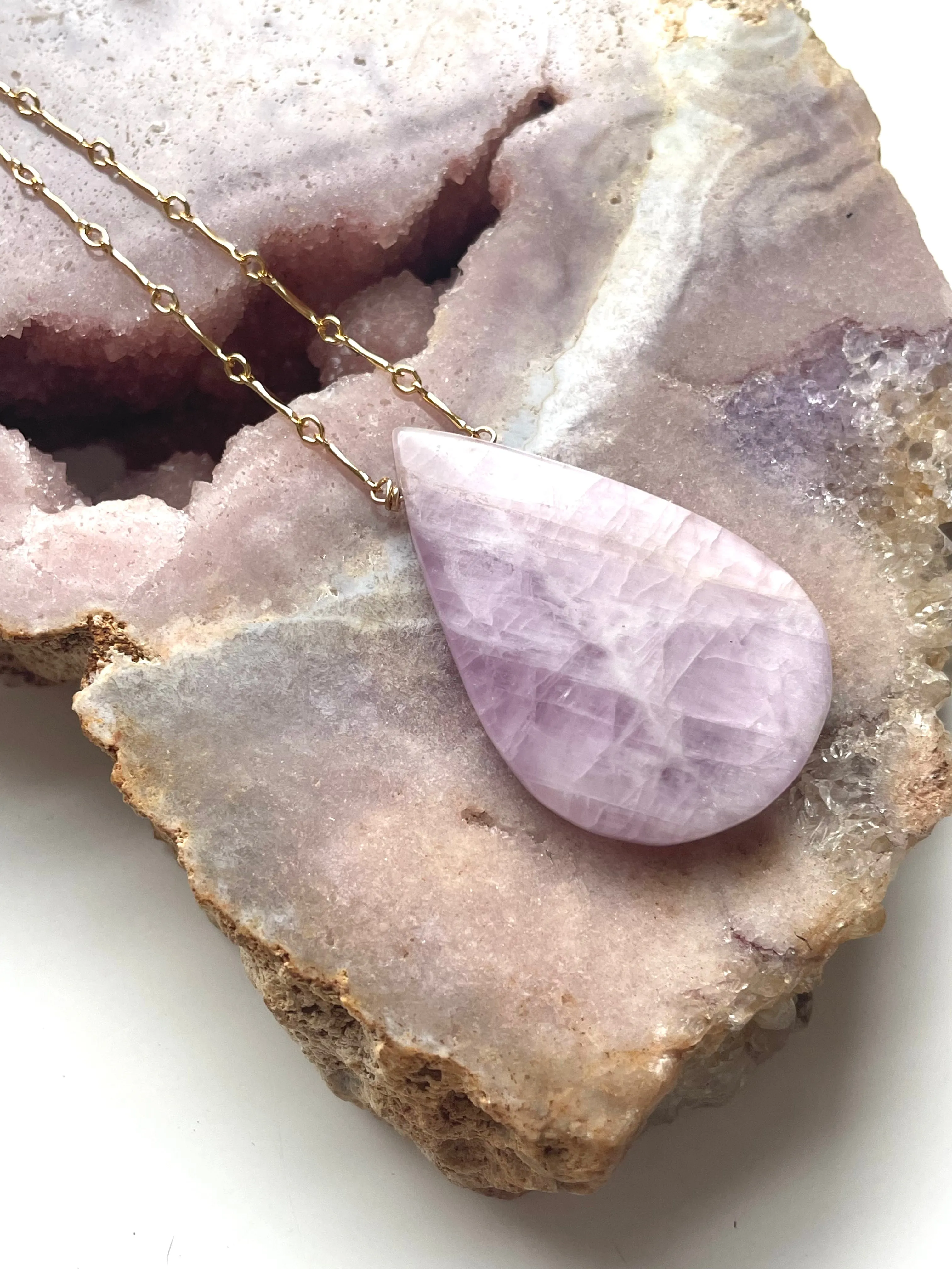 Kunzite Statement Crystal Necklace