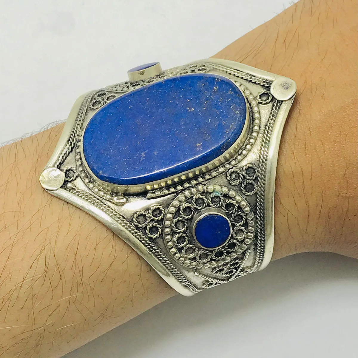 Lapis Lazuli Stone Handmade Cuff Bracelet