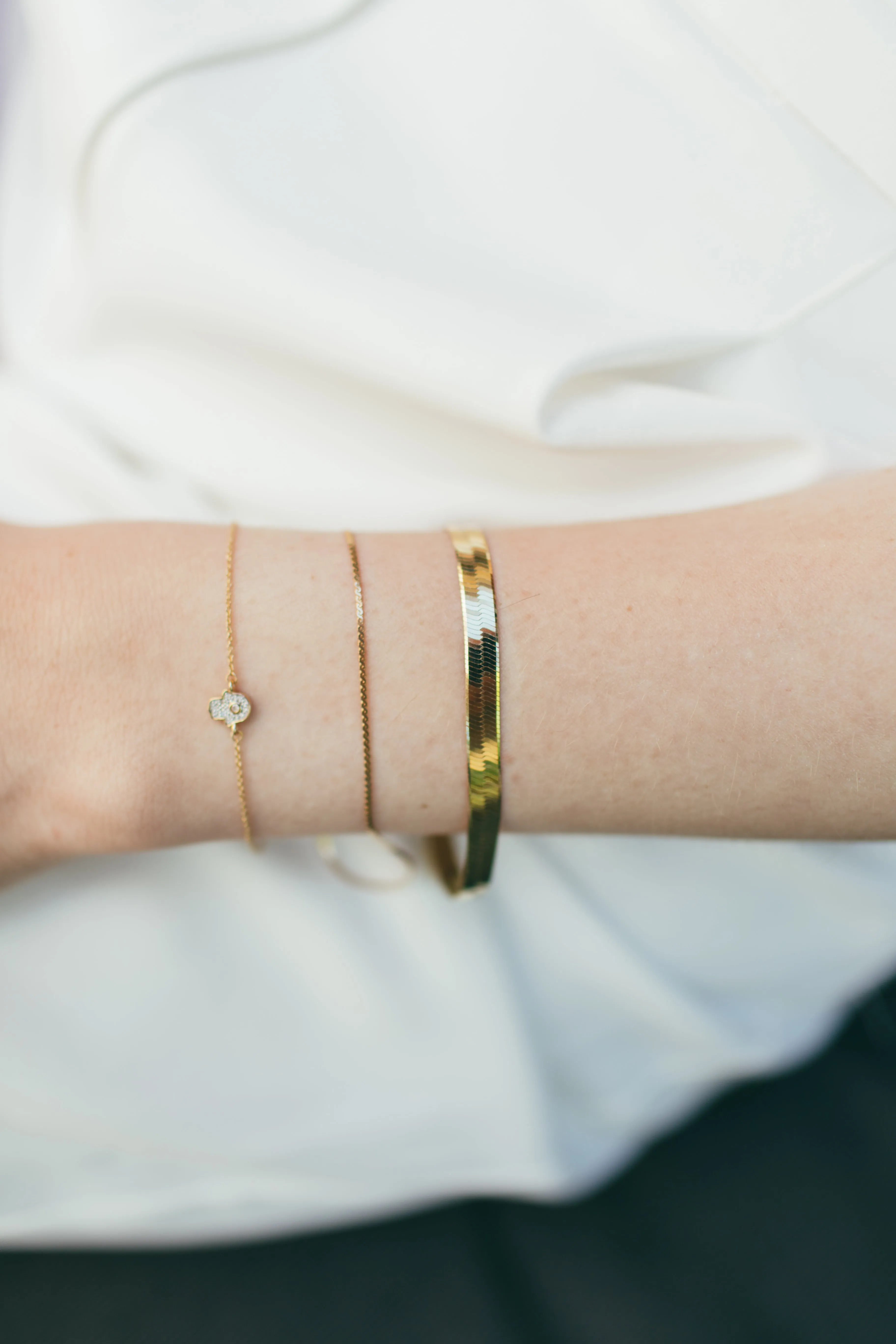 Large Gold Herringbone Bracelet