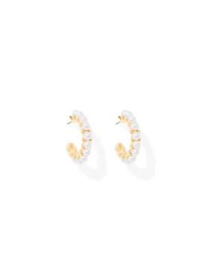 Leah Multi Pearl Hoop Earrings