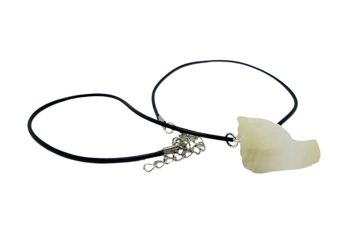 Lemon Calcite Crystal Dragon Head Pendant Necklace