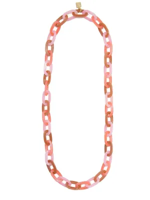 Links Long Necklace - Pink Multi