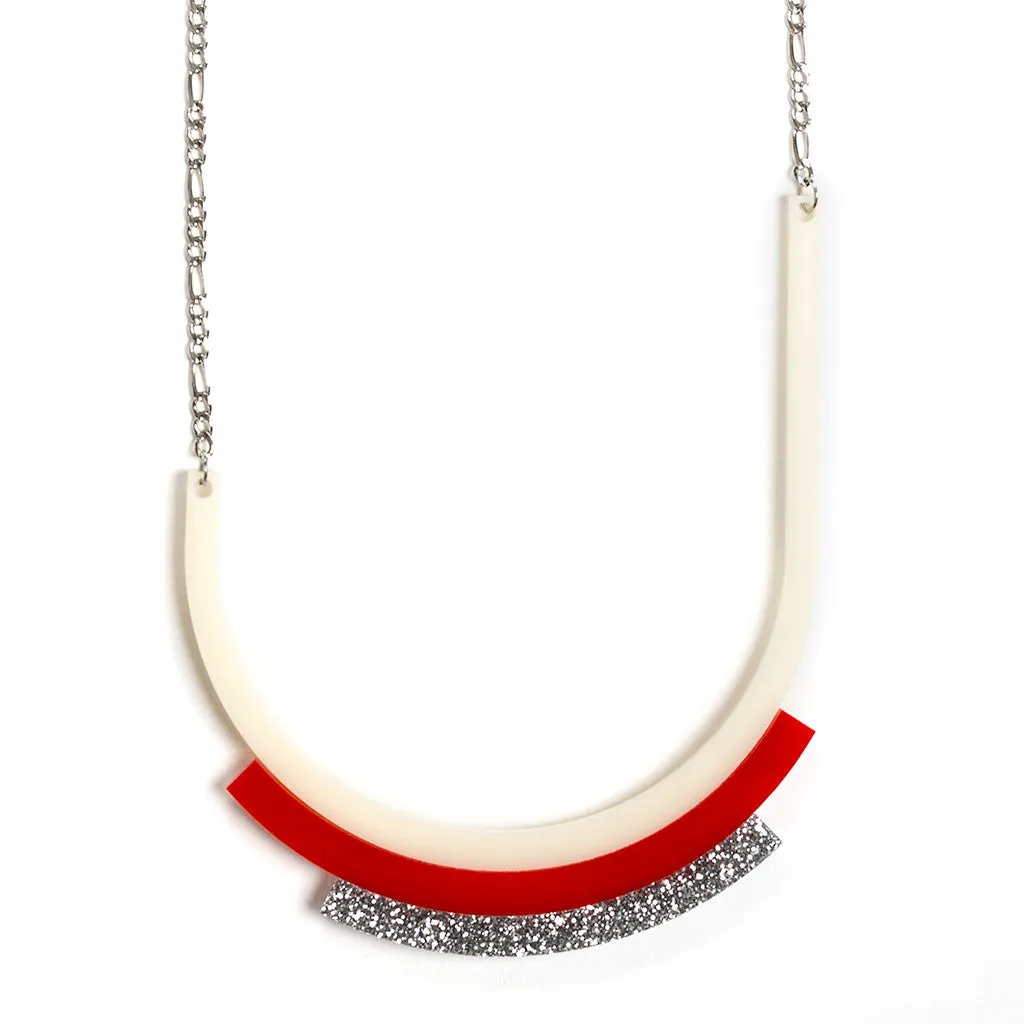 Long Necklace / Red Necklace / Chunky Statement Necklace / Bold Necklace - Modernismo