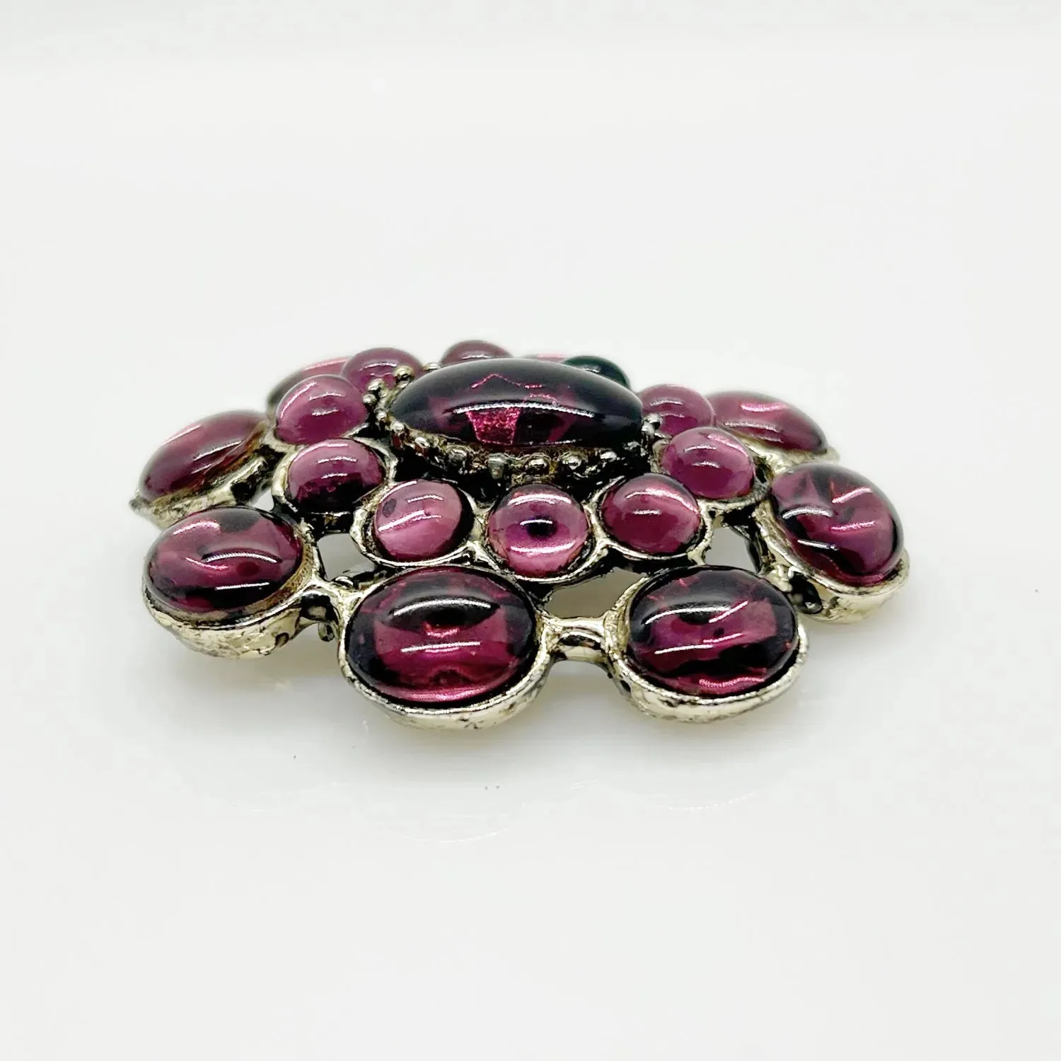 Luscious Vintage Purple Cabochon Brooch