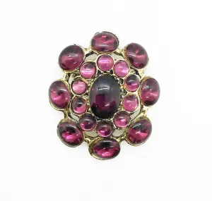 Luscious Vintage Purple Cabochon Brooch