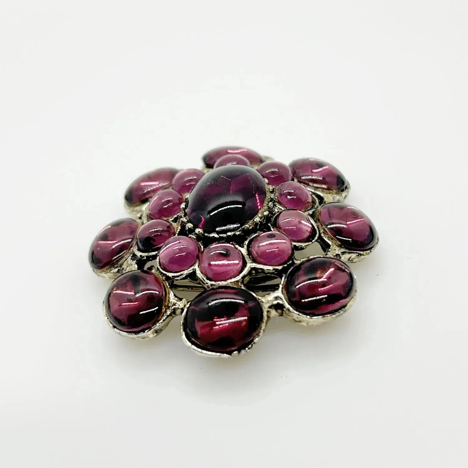 Luscious Vintage Purple Cabochon Brooch