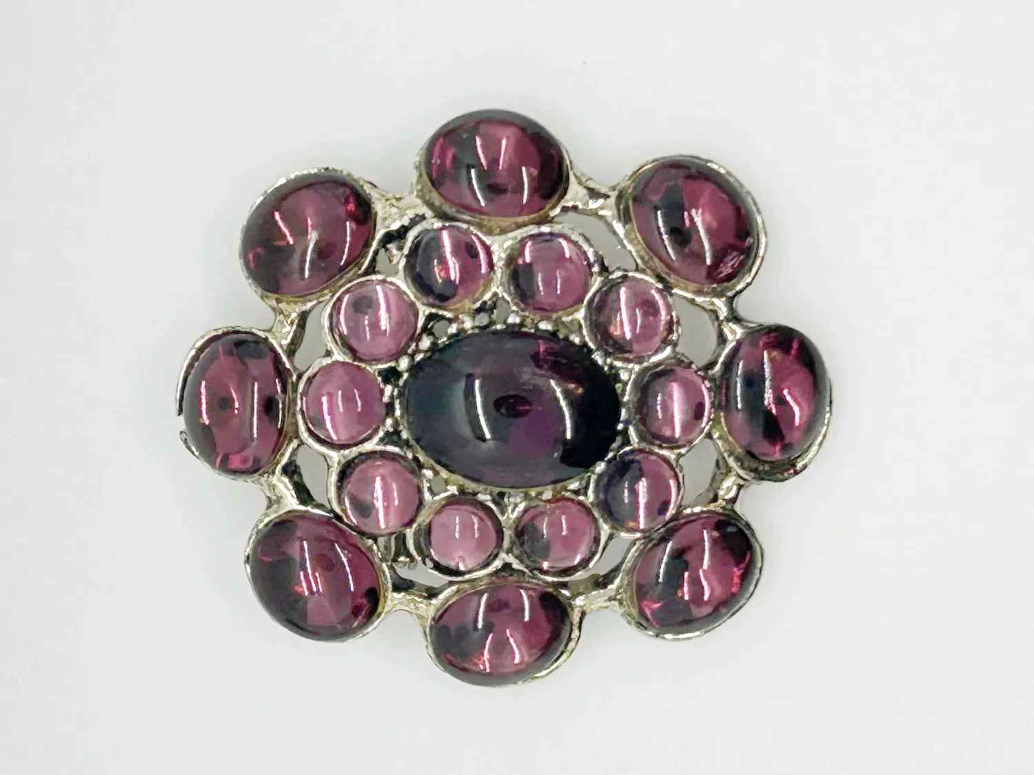 Luscious Vintage Purple Cabochon Brooch