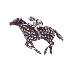 Marcasite Racehorse Brooch