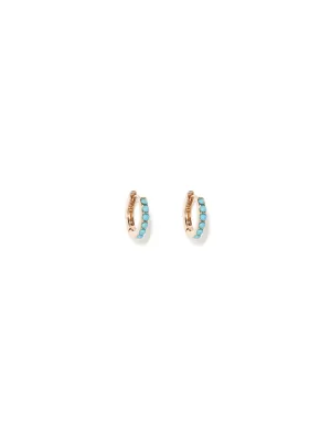 Maxine Stone Huggie Hoop Earrings