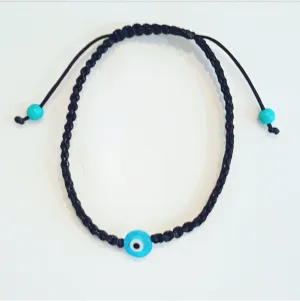 Mini mati evil eye cord bracelet