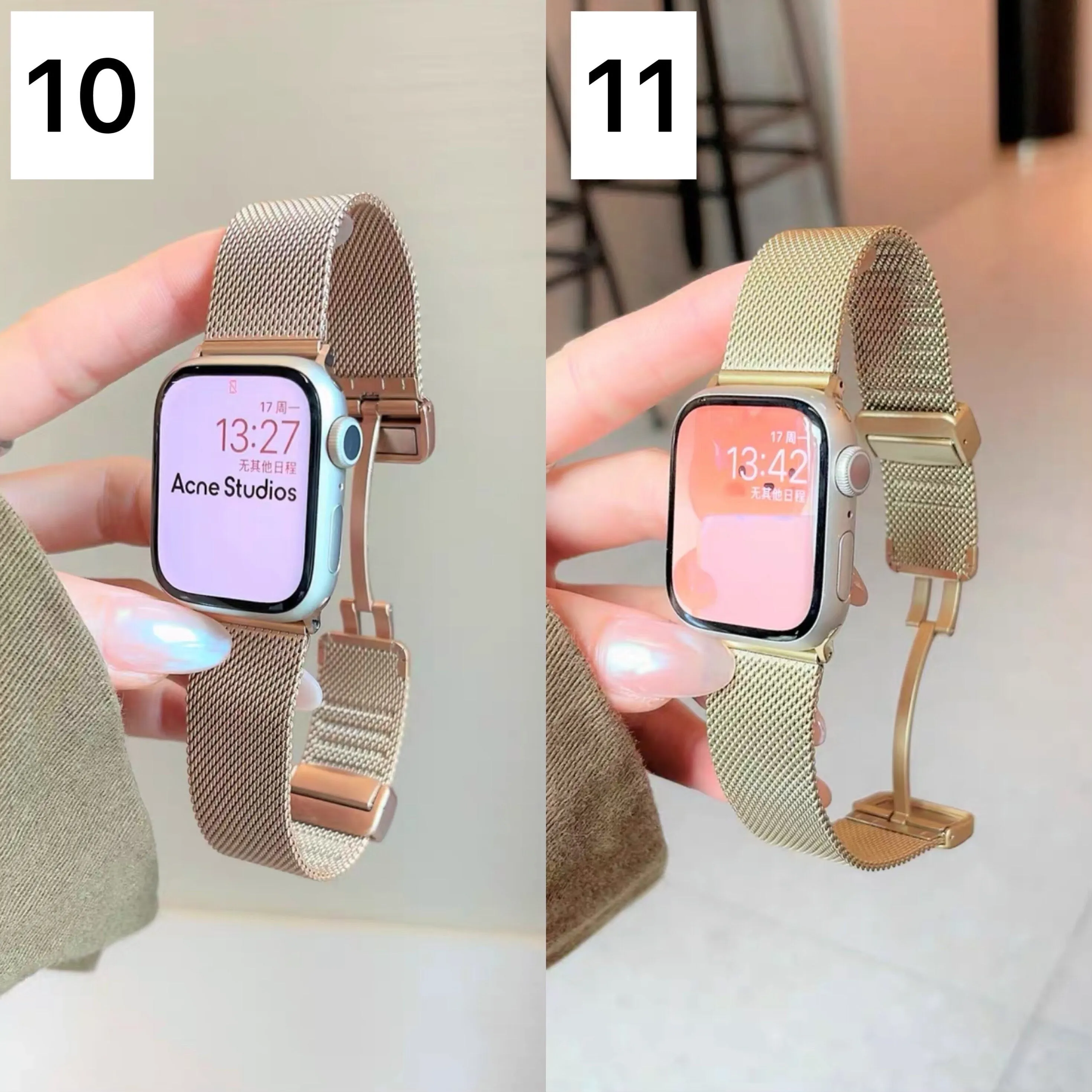 Minimalist Unisex Metal Sleek Bracelet Strap iWatch Band Series 1 2 3 4 5 6 7 8 9 Ultra Gen 38mm 40mm 41mm 42mm 44mm 45mm 49mm Apple Watch