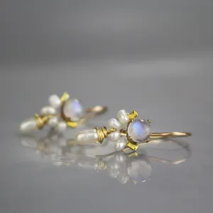 Moonstone Pearl Petite Dancer Earrings