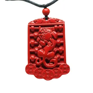 Mystical Cinnabar Pixiu Abacus Red Sand Pendant Jewelry