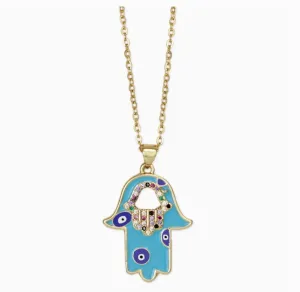 Necklace - Hamsa Hand Eye