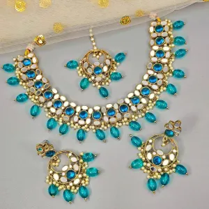 Olivia - Antique Gold Mirrored Necklace Set