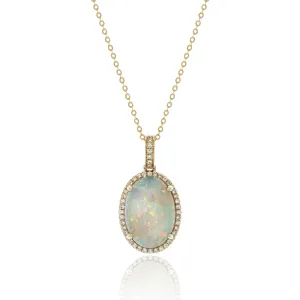 Opal Halo Necklace