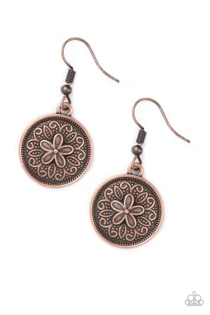 Paparazzi Seeing Star Lillies - Copper Earrings