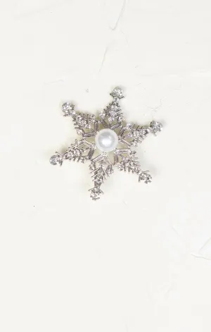 Pearl Snowflake Brooch