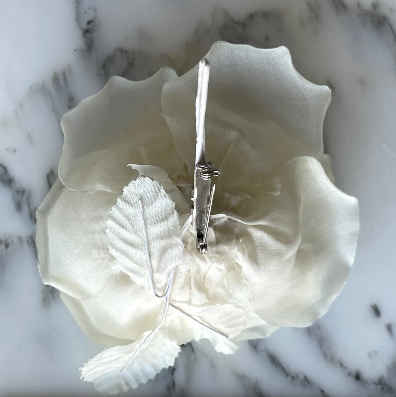 Powder Ivory Rose Silk Flower (Made in USA)