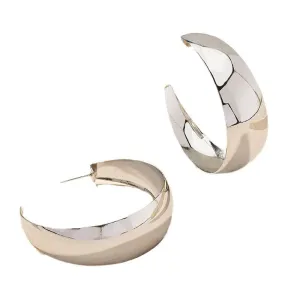 Pre Order:  Geometric Smooth Metal Hoop Earrings