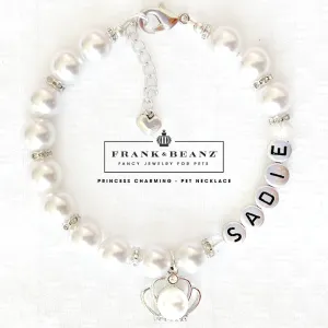 Princess Charming Personalized Pearl Dog Necklace Luxury Pet Jewelry