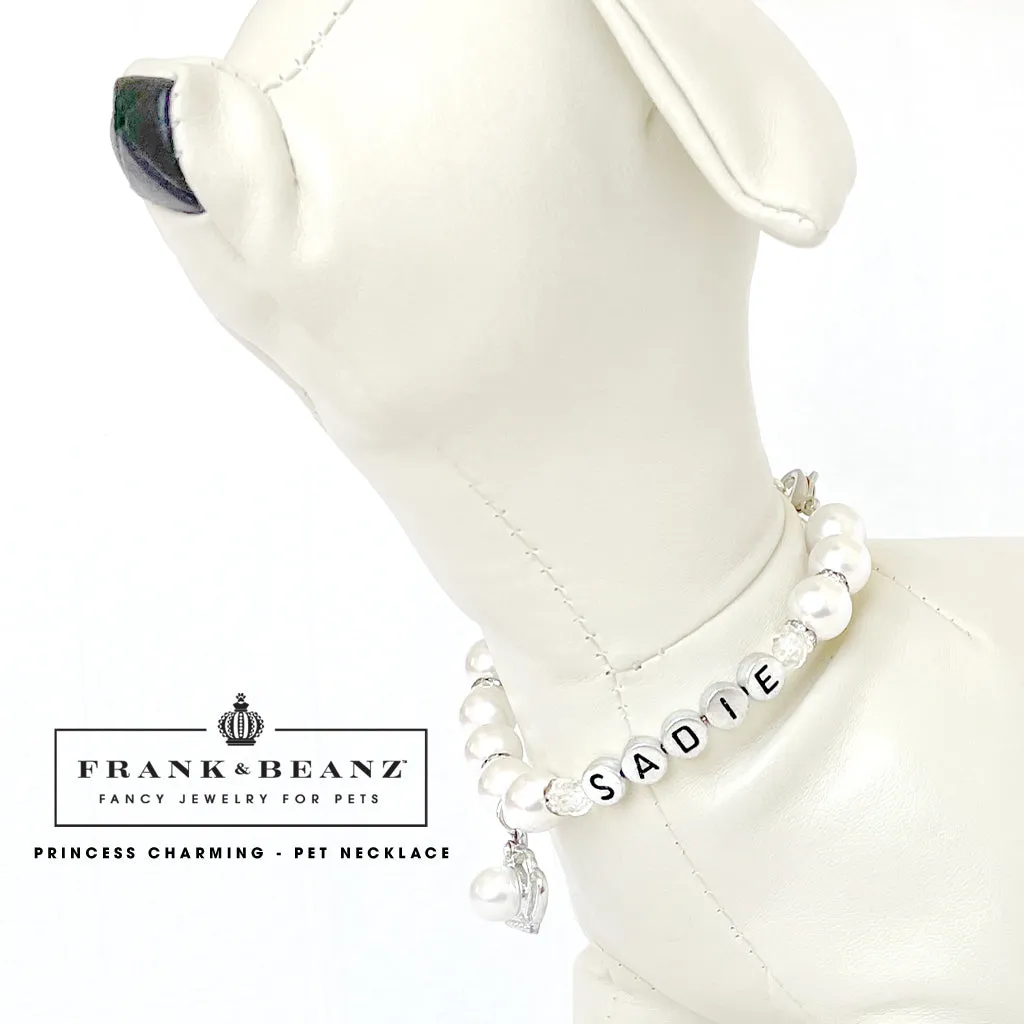 Princess Charming Personalized Pearl Dog Necklace Luxury Pet Jewelry