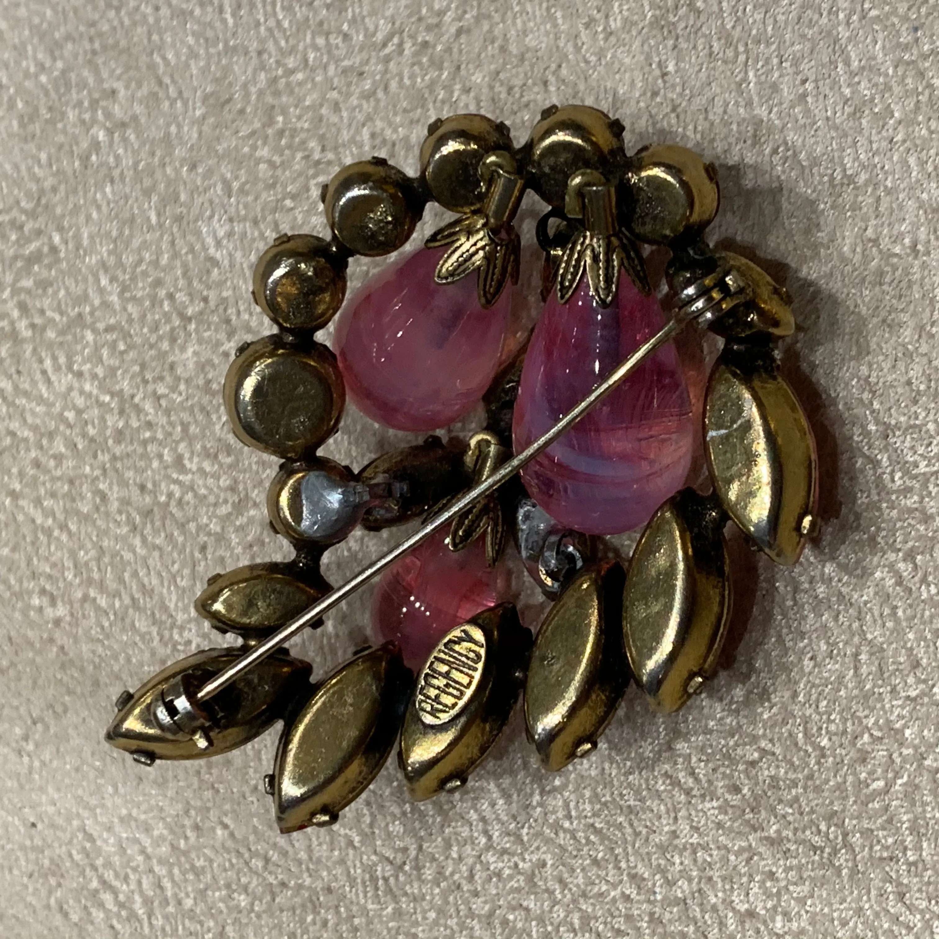 Regency Pink Stone brooch