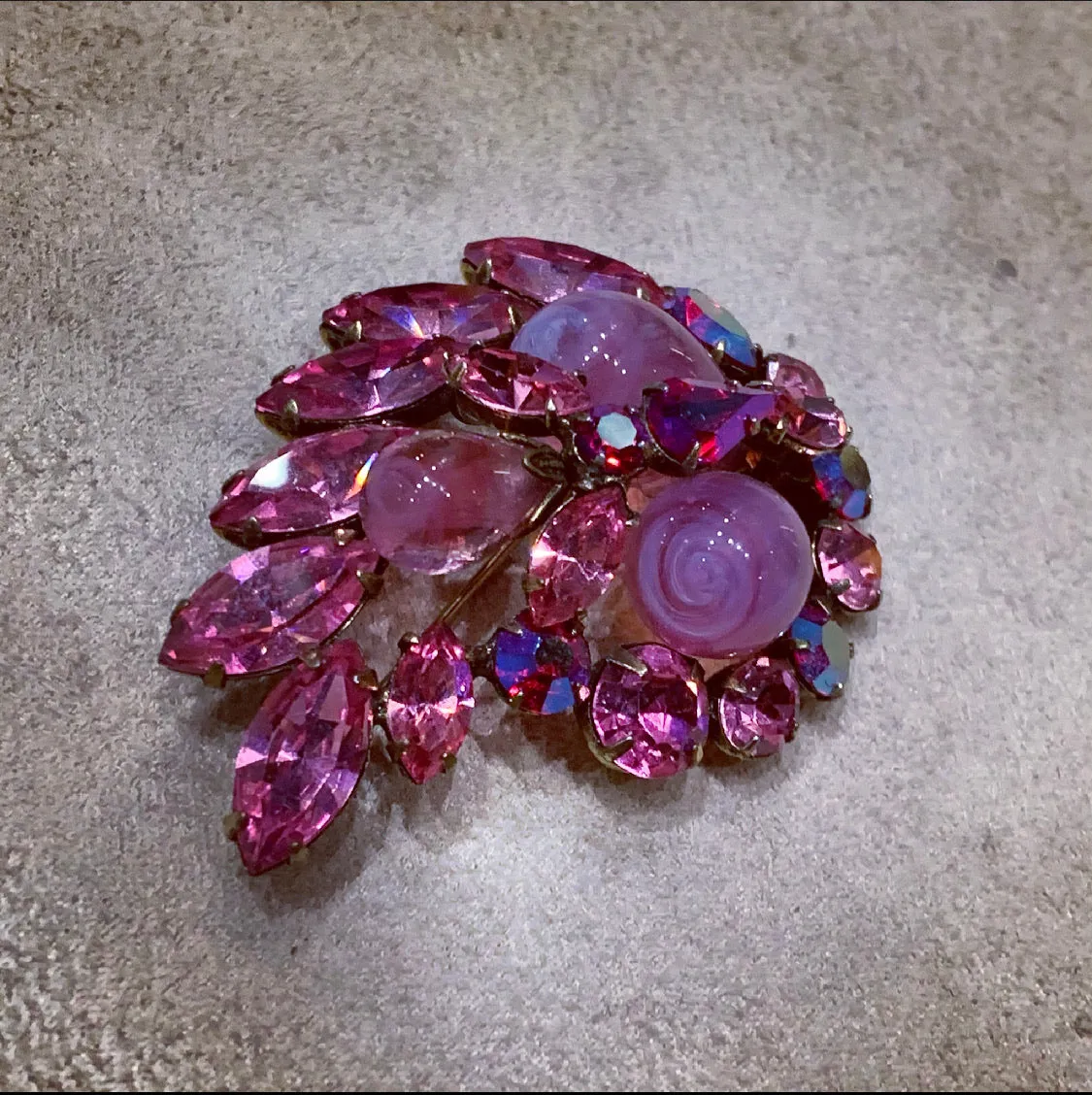 Regency Pink Stone brooch