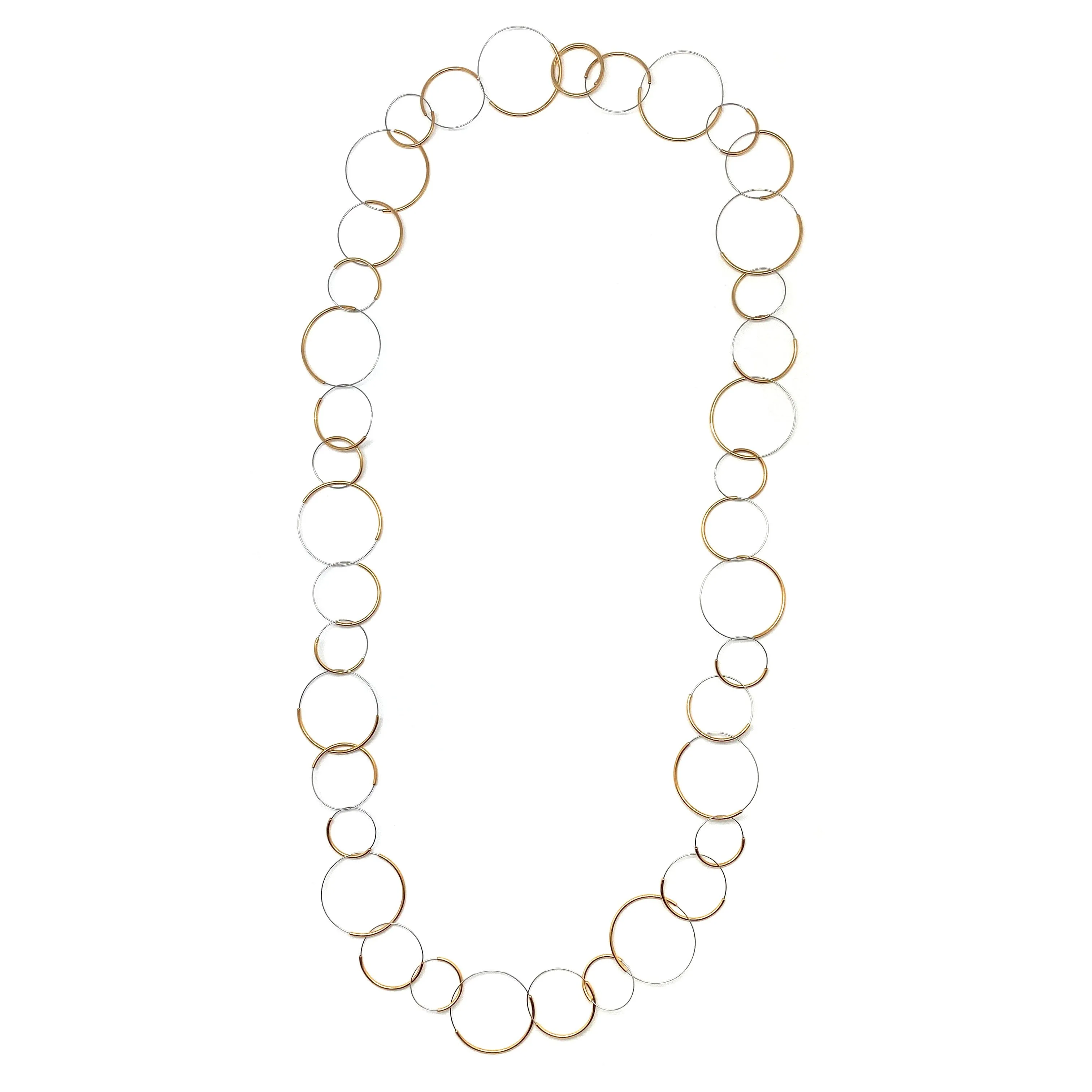 Repeating Circles Gold Necklace