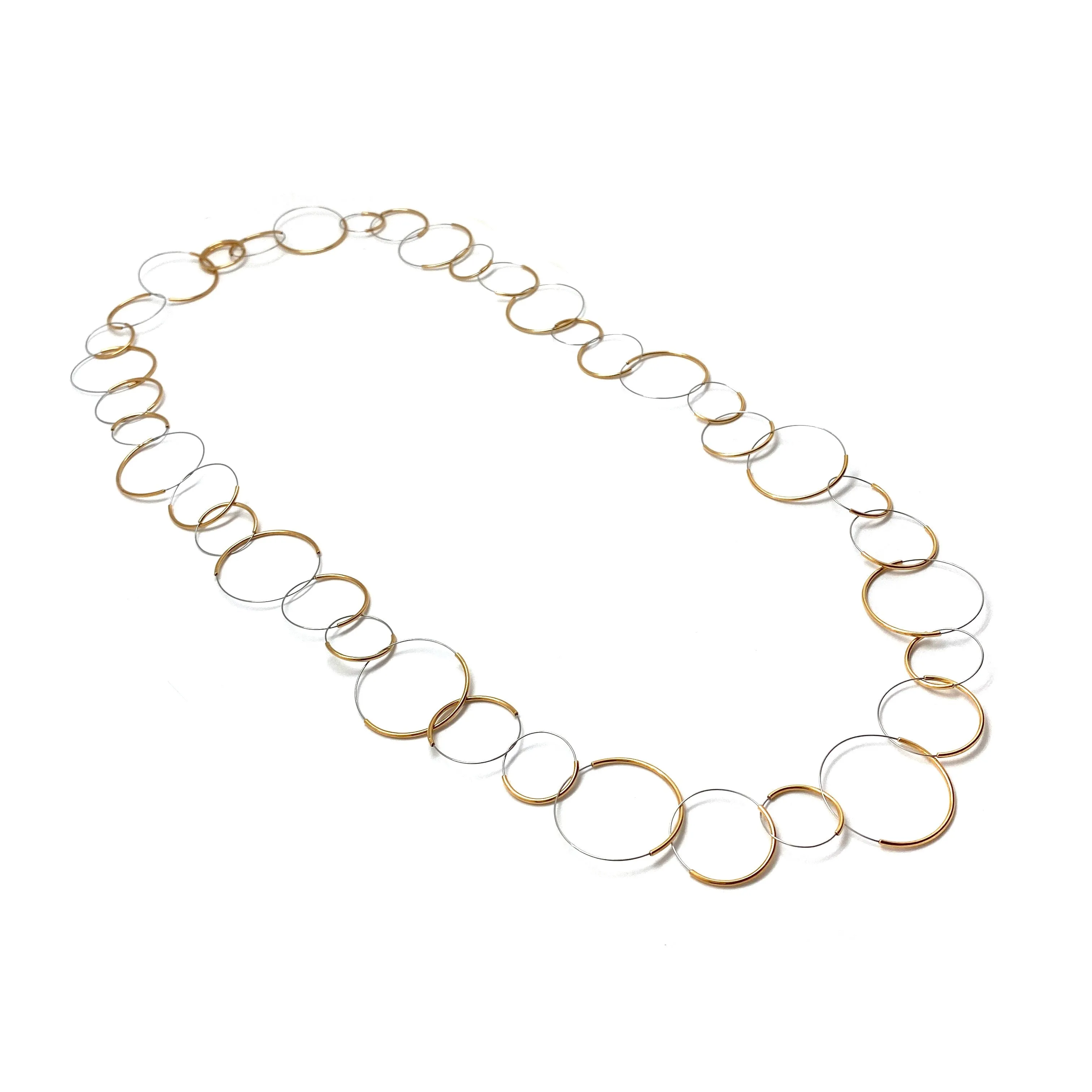 Repeating Circles Gold Necklace