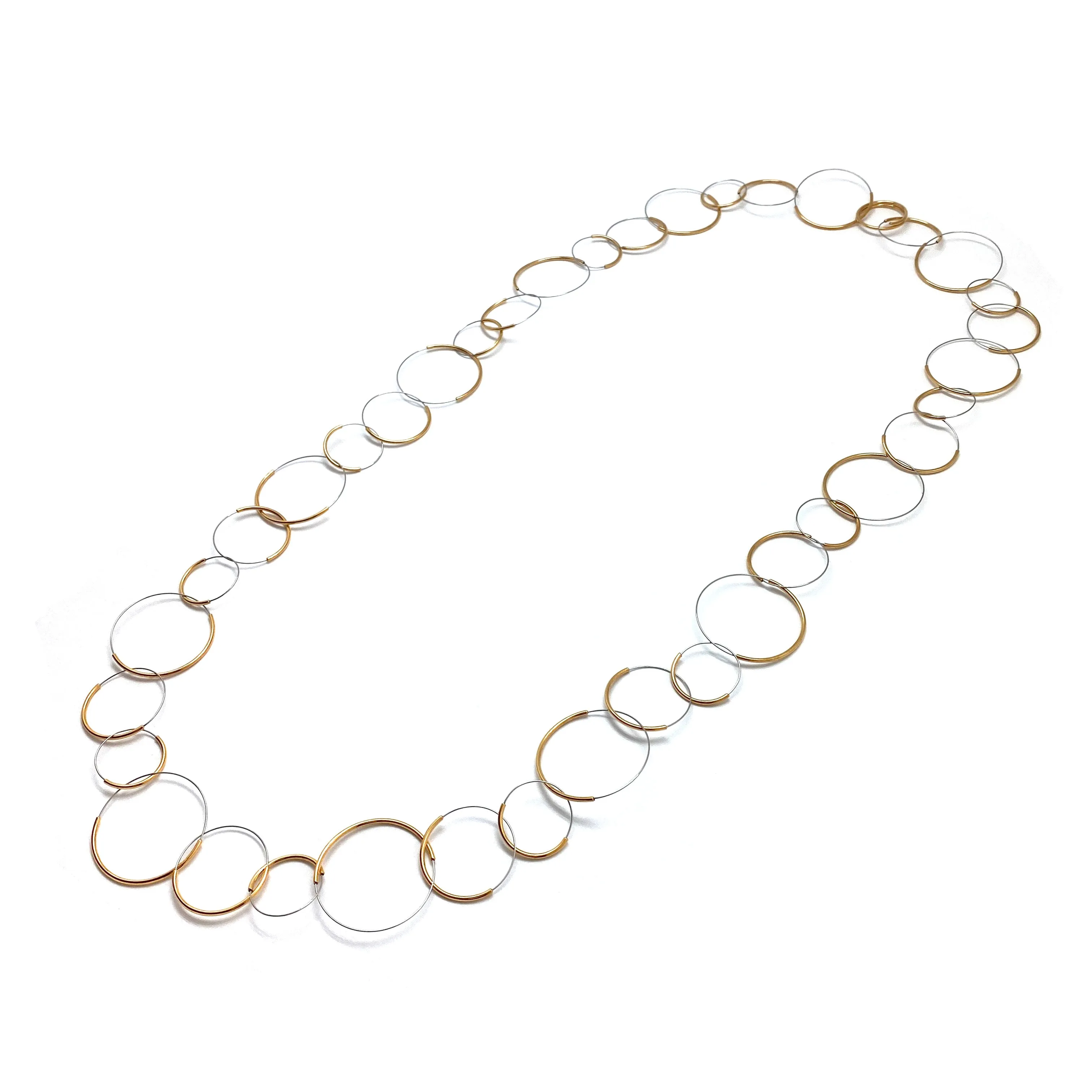 Repeating Circles Gold Necklace